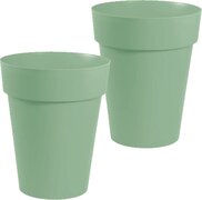 EDA 2x stuks bloempotten Toscane kunststof groen D44 x H53 cm - 50 liter - Potten/plantenpotten