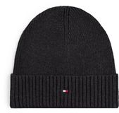 Tommy Hilfiger Th Flag Pima Cotton Beanie Am0am12796 herenmuts, Antraciet grijs., Eén maat