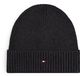 Tommy Hilfiger Th Flag Pima Cotton Beanie Am0am12796 herenmuts, Antraciet grijs., Eén maat