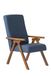 Fiammeta ESSEGI SRL stoel van hout, met ligfunctie, afneembare overtrek, blauw
