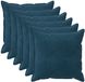 vidaXL Kussensloop 6 stuks Houten Blauw 65 x 65 cm Fluweel