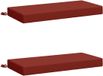 vidaXL Coussins de banc SOEST 2 pièces 100% Polyester Rouge 60 x 40 x 8 cm