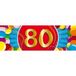 Bellatio Decorations 80 jaar leeftijd sticker - 19 x 6 cm - 80 jaar verjaardag - jubileum - versiering