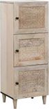 vidaXL Highboard Wit Massief Mangohout 40 x 33 x 110 cm
