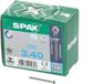 SPAX-S 1087000300403 Vis en acier inoxydable, tête fraisée, 3 x 40, filetage total, cruciforme Z1, pointe S - blanc - 200 pièces