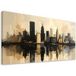 FEEBY Tableaux Ville Moderne Du Futur Dans Des Tons Beiges, 100x50
