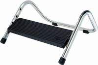 Markenlos Bol Footrest Step Boy Steel Tubes Four Way Adjustable Non-Slip 34.5 x 33.5 x 16.5 cm Shiny Nickel/Black