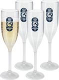 Excellent Houseware Champagne glas - 4x - 165 ml - onbreekbaar kunststof