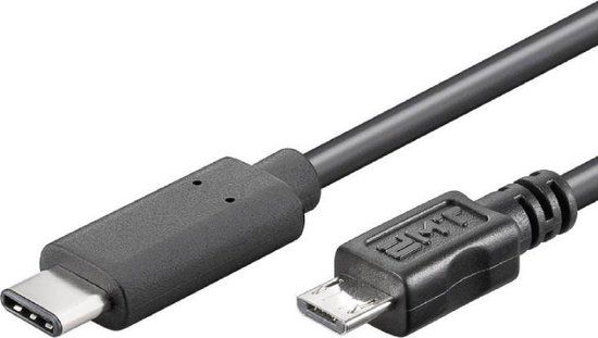 Goobay USB-C naar Micro USB Kabel - 0.5m - Zwart