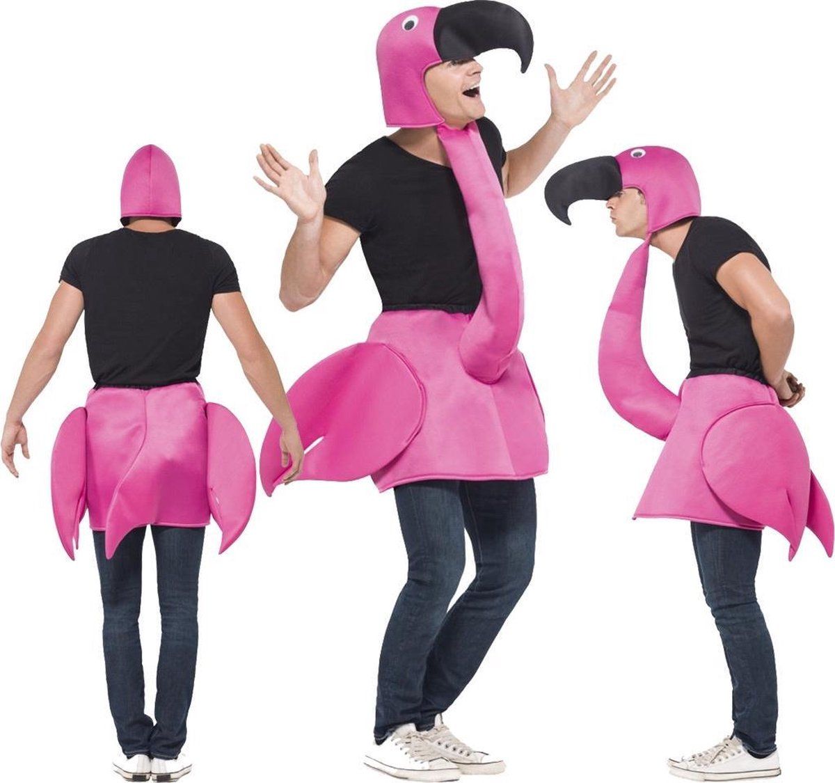Smiffys Step-in Flamingo Pak/Kostuum - Roze - Carnaval