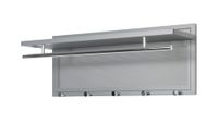 HAKU Wandkapstok, chroom, grijs, metaal - Afmetingen: B 75 x H 30 x D 26 cm, Stijl: Modern