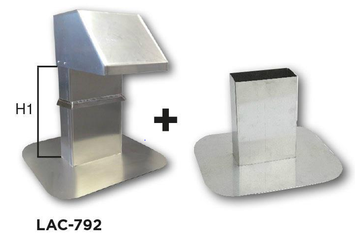 HorecaTraders Dakdoorvoer | Aluminium | regelbaar onderstel | 25x12 cm | 1 uitgang