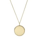 Fossil Vrouwelijke goudkleurige Stainless Steel met karabijnsluiting Ronde hanger ketting