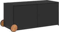 vidaXL Tuinbox met wielen 283 L poly rattan zwart
