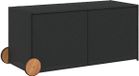 vidaXL Tuinbox met wielen 283 L poly rattan zwart