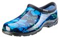 Sloggers Originele waterdichte regen- en tuinschoen voor dames, outdoor slip-on tuinklog, made in USA met premium comfort inlegzool en ondersteuning van de voetboog, Blue Spring Surprise Print