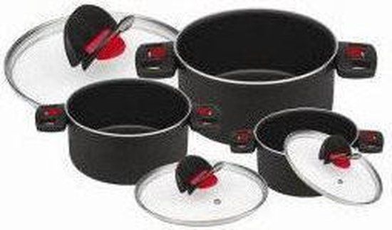 Ballarini Click & Cook Kookpannenset - 3-delig - Aluminium - Zwart