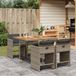 Prolenta Maison Exclusive Tuinset voor buiten, 5-delig, met kussens, grijs, van polyrotan
