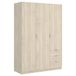 DEKIT GRUPO RIMOBEL Kledingkast met 3 deuren en 3 laden, naturel, 121 x 184 x 52 cm