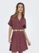 ONLY ONLNICA LIFE S/S BELT MODAL DRESS PNT - Dames - Mini jurken - Maat S - Ruby Wine