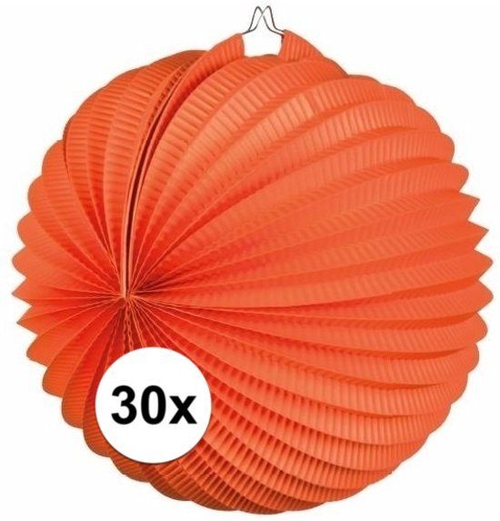Oranje Lampionnen 22 cm - 30 stuks