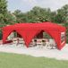 Tente de réception pliable avec parois rouges 3x6 m