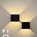 Applique murale LED - Cube, set de 2 - Sans fil - Rechargeable - Détecteur de mouvement PIR - Gradation continue - Lumière vers le haut et vers le bas - Magnétique - Noir/Blanc