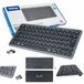 Hama WK-500 zwart en grijs draadloos toetsenbord (Poolse Qwerty-chip, meerdere apparaten, Bluetooth, klein, met batterijen, stil, multimedia-toetsen, werkt op batterijen)
