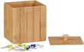 Bamboe Opbergkistje met Deksel - 11,5 x 10 x 8 cm - Lichtbruin