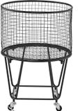 Vevor Ronde Wasmand met Wielen - Zwart