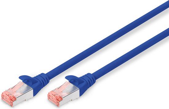 Digitus DK-1644-050/B RJ45 Netwerkkabel, patchkabel CAT 6 S/FTP 5.00 m Blauw Halogeenvrij