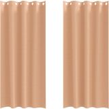 vidaXL Blackout Gordijnen met Ringen 2 st Lichtbruin 245 x 140 cm
