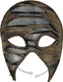 Bristol Novelty Unisex Adults Ripped Look 3/4 Eye Mask (Black/Gold)