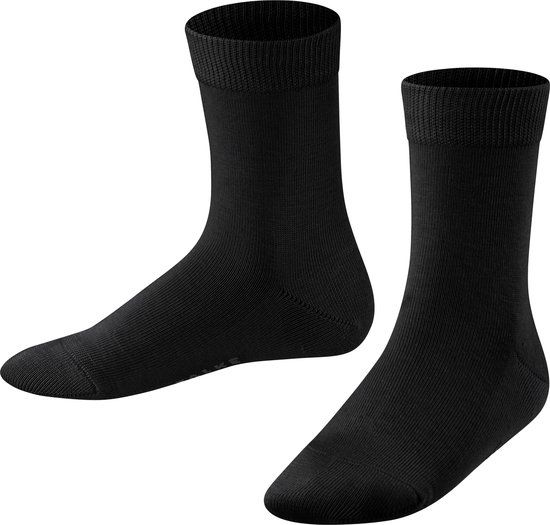 FALKE Family Duurzaam Katoen Kindersokken - Zwart - Maat 39-42 - Unisex
