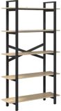 vidaXL Boekenplank - 5-laags - 100 x 33.5 x 178 cm - Bewerkt hout - Eik Sonoma