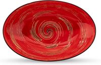 Wilmax Bord - 30 cm - Rond Porselein - Spiral Collectie - Rood