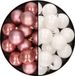 Decoris Kaemingk B.V. 32x stuks kunststof kerstballen mix van oudroze en wit 4 cm