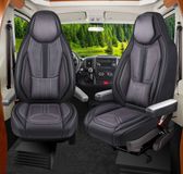 Bremer Sitzbezüge GmbH Premium Camper stoelhoezen voor Pössl Trenta WDS1 in Zwart/Grijs (2 losse stoelen)