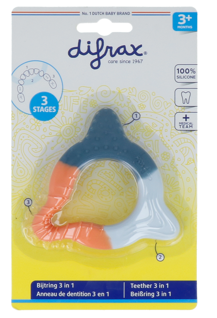 Difrax Bijtring 3 in 1 - Multicolor