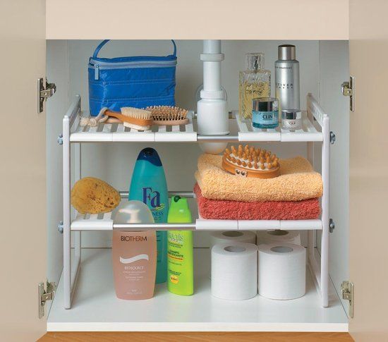 Rayen Gootsteenkast organizer - 30 x (41-70) x 40 cm - Wit