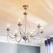 Domiluce Kroonluchter Retro in zilver, 6-lamps, 75 cm