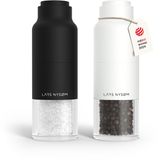 LARS NYSØM Omvendt Zout- en Pepermolenset handmatig - Roestvrij Staal - Verstelbare maalgraad (Carbon Black/Pure White)