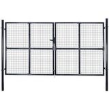 vidaXL Gaaspoort 289x200 cm gegalvaniseerd staal grijs
