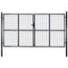 vidaXL Gaaspoort 289x200 cm gegalvaniseerd staal grijs