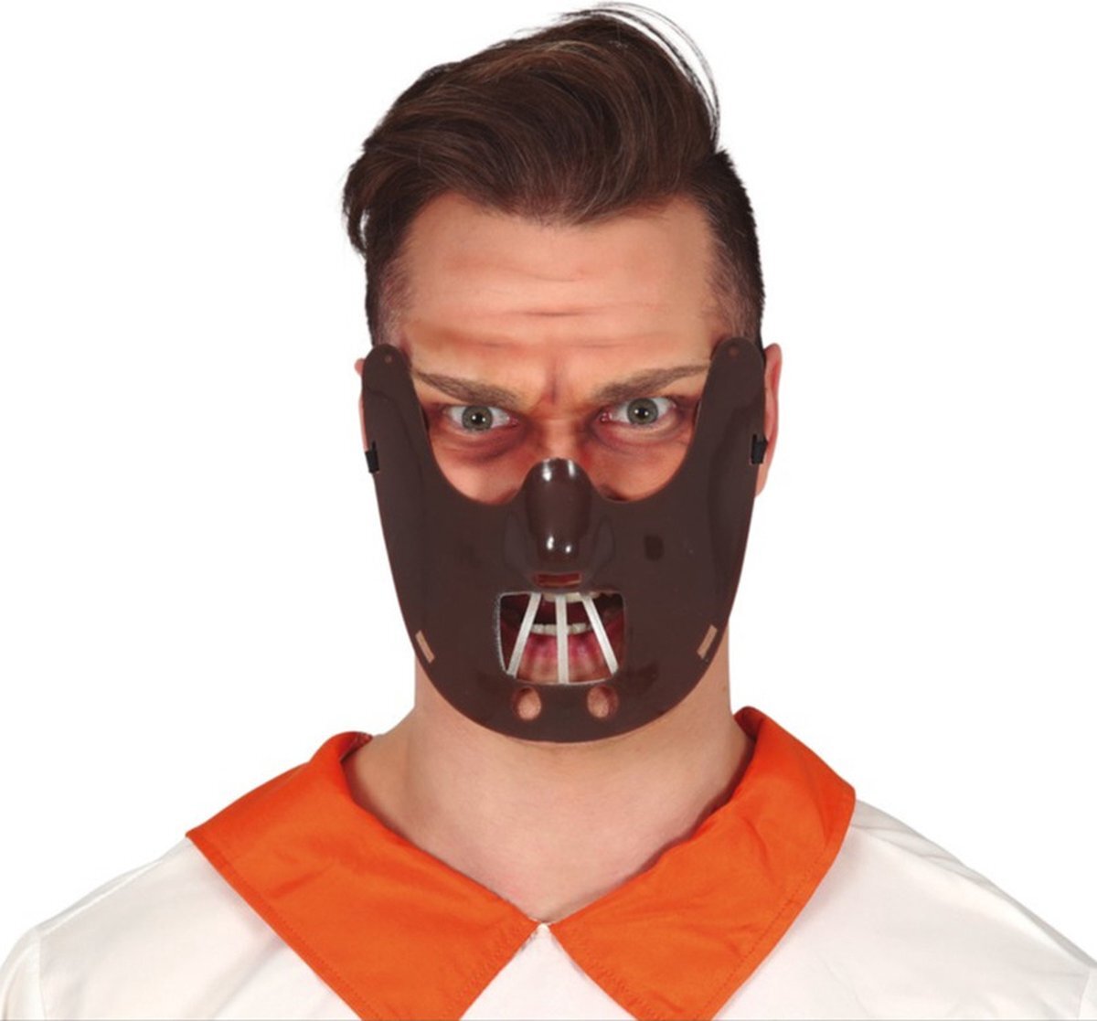- Halloween - Bruin horror verkleed masker Hannibal voor volwassenen - Halloween gevangene verkleedaccessoires