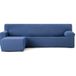 ECOMMERC3 Bankhoes voor chaise longue, kort hoekdeel links, zeer elastisch, bi-elastisch, blauw, met schuim en elastieken, rechts of links