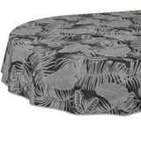 ANRO Tafelkleed Nachttropisch Grijs Ovaal 160x140cm