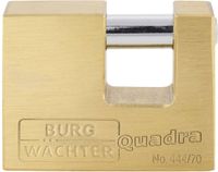 Burg-Wächter blokslot, 444 70 vierkant, incl. 2 sleutels, beugeldikte: 12 mm, messing