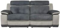 Vente-unique Driezits relaxbank van microvezel TALCA - Antraciet en licht grijs