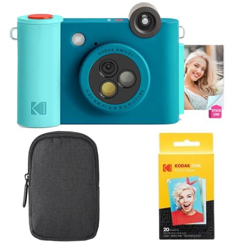 KODAK Smile+ 2-in-1 Digitale Camera & Fotoprinter Starterpakket + Draagtas + Zink 20pk - Blauw